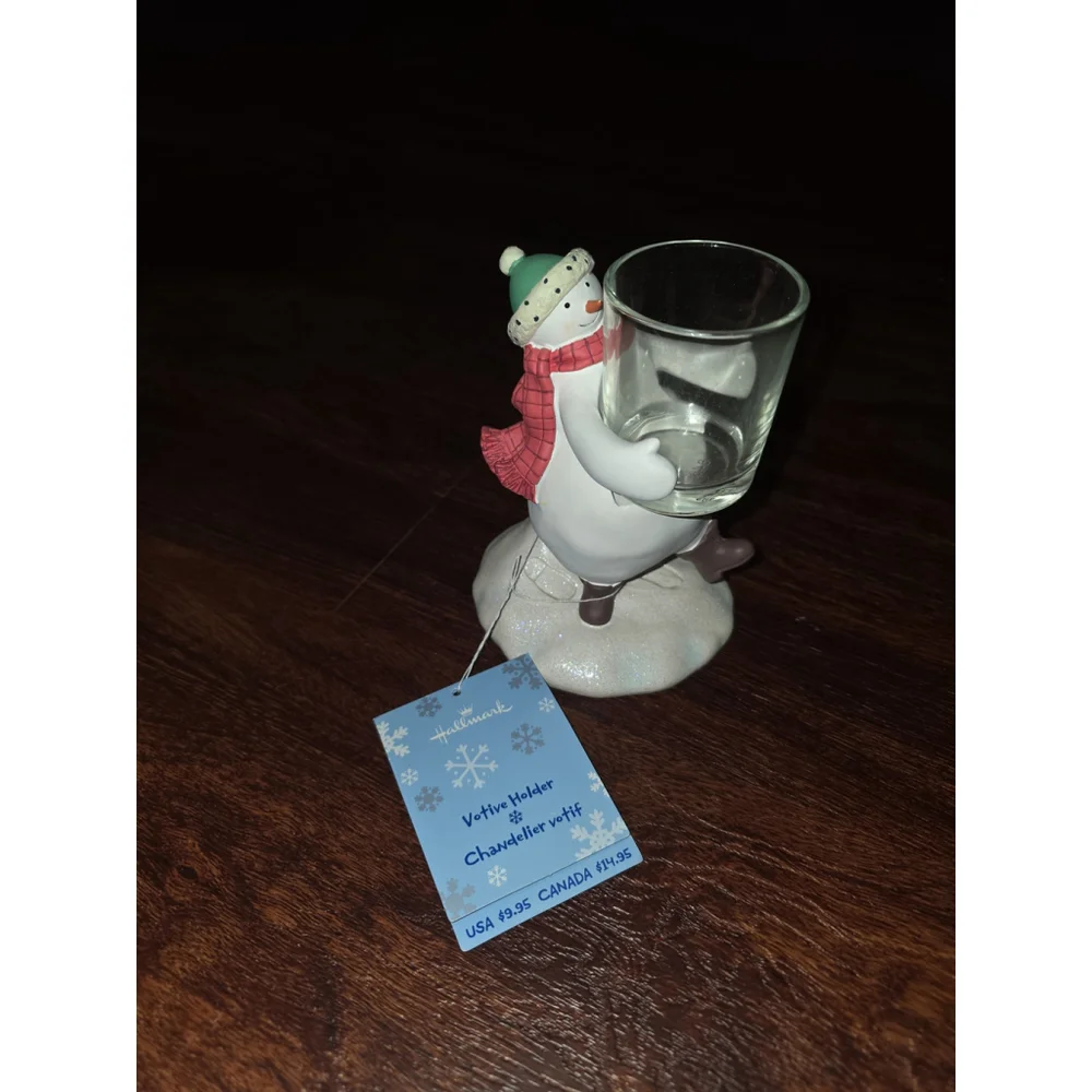 Vintage Hallmark‎ Snowman Votive Holder Christmas NEW